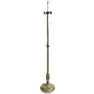 85004- Romanesque Floor Metal Lamp Base, Dark Antique Bronze Finish W/Gold Highlts, 62" Tall
