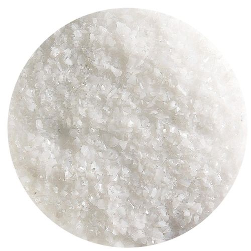 BU001392F - Bullseye Frit Medium White Opal 5oz Jar - 90 COE