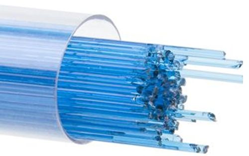 BU111607- Bullseye 1MM Turquoise Blue Transparent Stringers - 90 COE