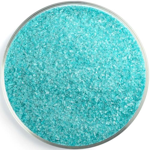 BU117691F- Bullseye Frit Fine Peacock Blue Transparent 5oz. Jar - 90 COE