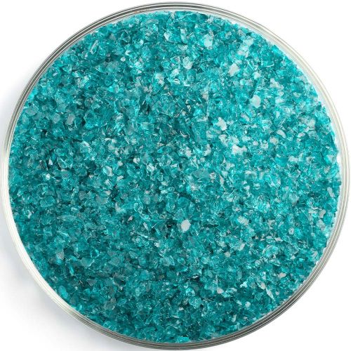 BU117692F- Bullseye Frit Medium Peacock Blue Transparent 5oz Jar - 90 COE