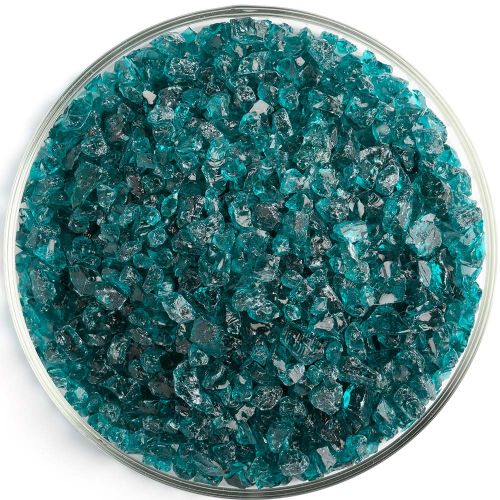 BU117693F- Bullseye Frit Coarse Peacock Blue Transparent 5oz Jar - 90 COE