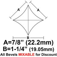 BVPS11-Pointed Star Bevel 7/8"x7/8"x1-1/4"