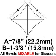 BVS11-Star Bevel 1"x1"x1-3/8"