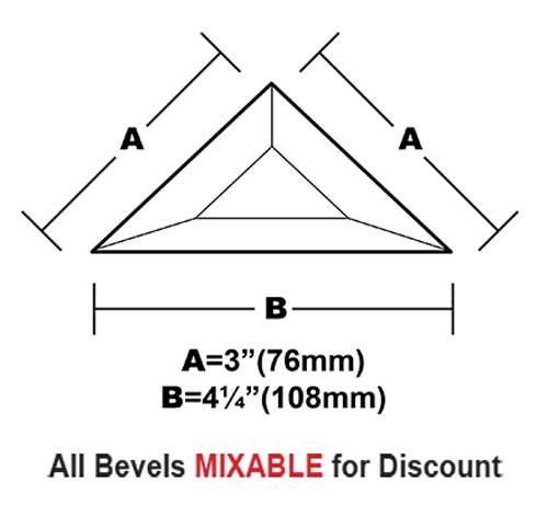 BVT34-Triangle Bevel 3"x3"x4-1/4"