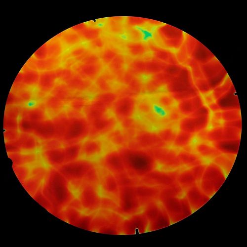 DC692A-CBS Thin Dichroic Red Gold On Black.Aurora Borealis 16"x19" - 96 COE