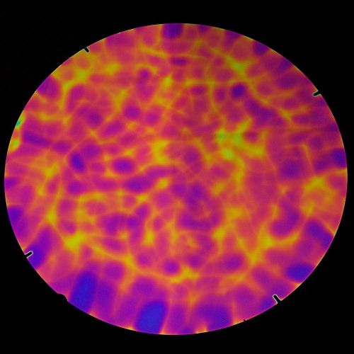 DC889C-CBS Thin Dichroic Purple/ Magenta/Gold On Black Aurora Borealis 4"x4.75" - 90 COE