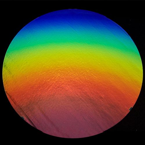 DC808C- CBS Thin Dichroic Rainbow 1 On Clear 4"x 4.75" - 90 COE