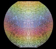 DC818A-CBS Dichroic Rainbow 2 On Clear Ripple 16"x19" - 90 COE