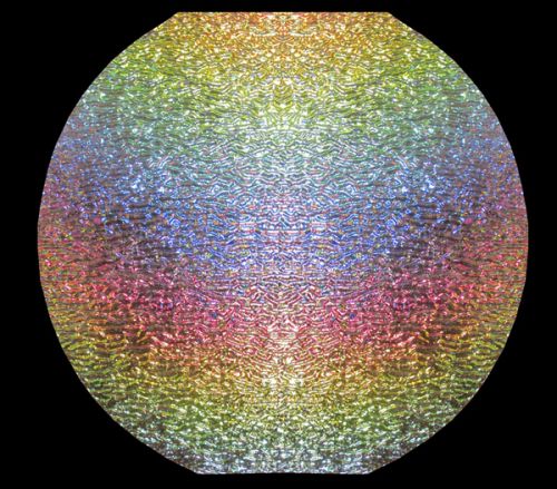 DC818B-CBS Dichroic Rainbow 2 On Clear Ripple 8"x 9" - 90 COE