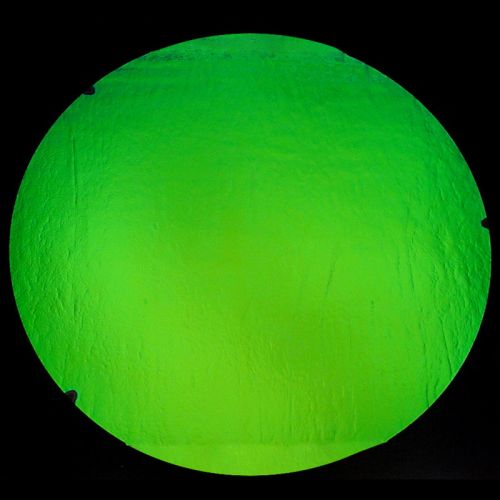 DC922B-CBS Florentine Dichroic Green On Black 9.5"Pie - 90 COE