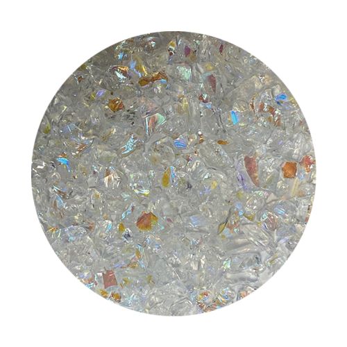 DF483- CBS 2oz. Dichroic Frit Pink/Teal Clear Coarse 96 COE