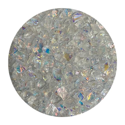 DF488- CBS 2oz. Dichroic Frit Candy Apple Clear Coarse 90 COE