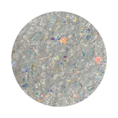 DF489- CBS 2oz. Dichroic Frit Candy Apple Clear Coarse 96 COE