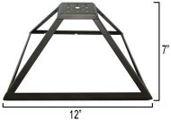 FRAME12- Panel Lamp Frame, Antique Bronze Finish with Gold Highlts, 12" Dia.