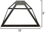 FRAME15- Panel Lamp Frame, Antique Bronze Finish with Gold Highlts, 15" Dia.