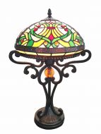 83140-Cordeua Pattern Tiffany Stained Glass Shade & Lamp Base