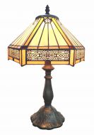83111-Suvla Stained Glass Lamp with Satin Bronze Finish Base