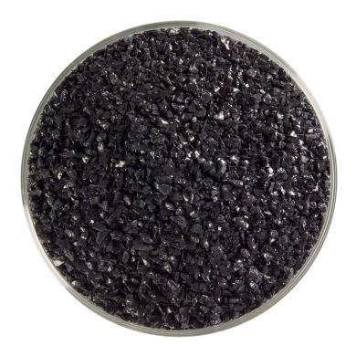 BU010092F- Bullseye Frit Medium Black Opal 1lb Jar - 90 COE