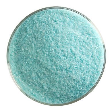 BU111691F-Bullseye Frit Fine Turquoise Blue Transparent 1lb Jar