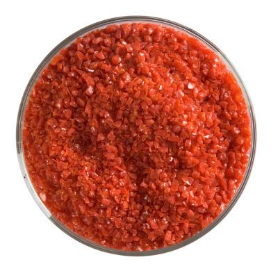 BU012492F- Bullseye Frit Medium Poppy Red Opal 1lb Jar - 90 COE