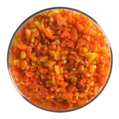 BU012593F- Bullseye Frit Coarse Orange Opal 5oz Jar - 90 COE