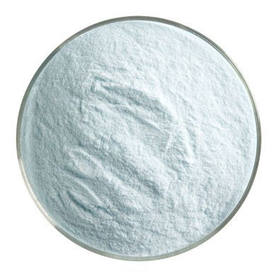 BU021698F - Bullseye Frit Powder Light Cyan Opal 1lb Jar - 90 COE