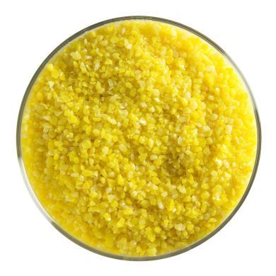 BU022092F- Bullseye Frit Medium Sunflower Yellow Opal 5oz Jar - 90 COE