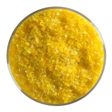 BU132092F- Bullseye Frit Medium Marigold Yellow Transparent 5oz Jar - 90 COE