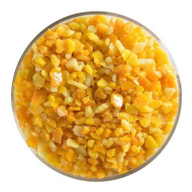 BU032193F- Bullseye Frit Coarse Pumpkin Orange Opal 5oz Jar - 90 COE