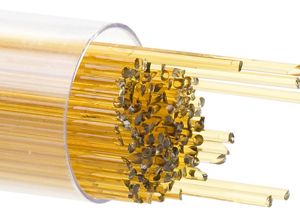 BU113707- Bullseye 1MM Medium Amber Transparent Stringers - 90 COE