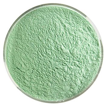 BU114598F- Bullseye Frit Powder Kelly Green Transparent 5oz Jar - 90 COE