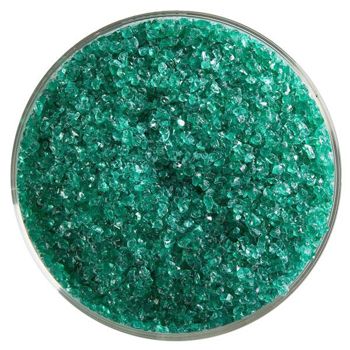 BU141792F- Bullseye Frit Medium Emerald Transparent 5oz Jar - 90 COE