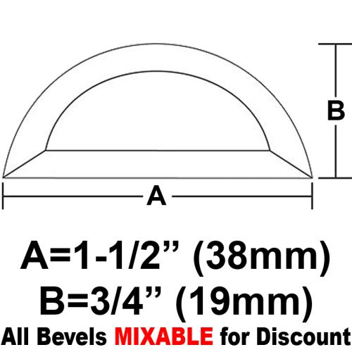 BVHR15CS-Case 1080ea. Half Circle Bevel 1.5"x3/4"