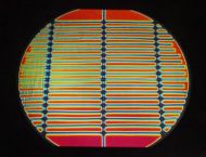 DC690B-CBS Thin Dichroic Rainbow 1 On Black Stripes (3/4") 8"x9" - 96 COE