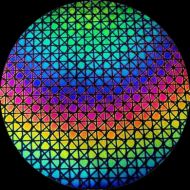 DC694A-CBS Thin Dichroic Rainbow 1 On Black Geodesic 16"x19" - 96 COE