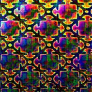DC896B-CBS Thin Dichroic Mix On Black Puzzle 8"x9" - 90 COE
