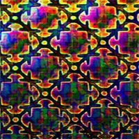 DC896C-CBS Thin Dichroic Mix On Black Puzzle 4"x4.75"- 90 COE