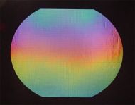 DC907A-CBS Thin Dichroic Rainbow 1 On Black Dot 16"x19" - 90 COE