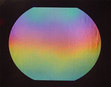 DC907A-CBS Thin Dichroic Rainbow 1 On Black Dot 16"x19" - 90 COE