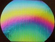 DC944B-CBS Thin Dichroic Rainbow 1 On Clear Honeycomb 8"x9" - 90 COE