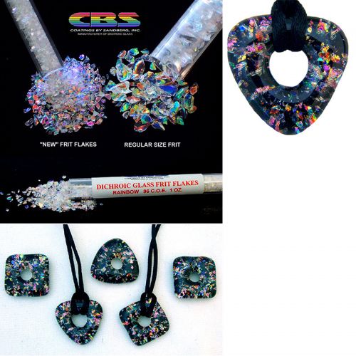 DF501- CBS Dichroic Frit Flakes Rainbow Clear Medium 90 COE
