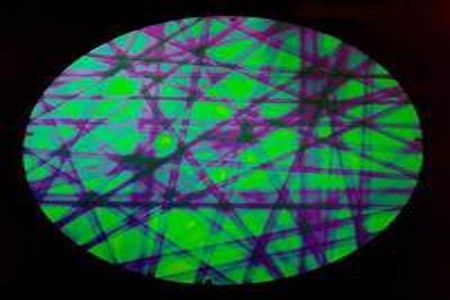 DC884C-CBS Thin Dichroic Emerald On Black Pixie Stix 4.75" Pie - 90 COE