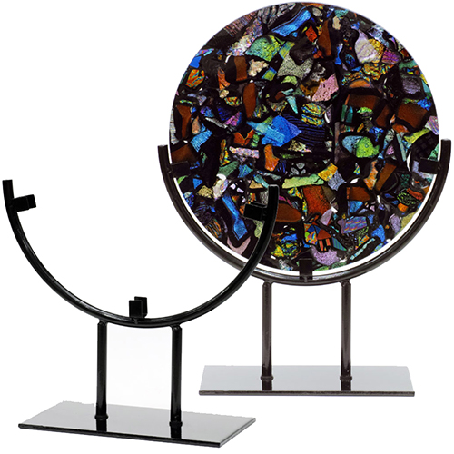 2582010" Round Wrought Iron Display Stand Rainbow Art Glass Distributor of Art Glass and